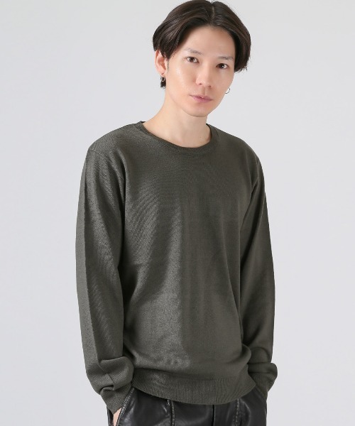 LUXSTYLE(ラグスタイル)の「カシミヤタッチクルーネックニット(ニット/セーター・メンズ・ホワイト/ブラック/チャコールグレー・M/XL/L)」の8枚目の写真