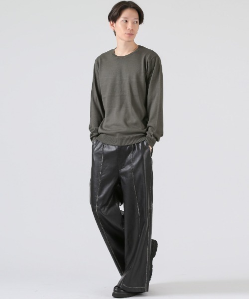 LUXSTYLE(ラグスタイル)の「カシミヤタッチクルーネックニット(ニット/セーター・メンズ・ホワイト/ブラック/チャコールグレー・M/XL/L)」の9枚目の写真