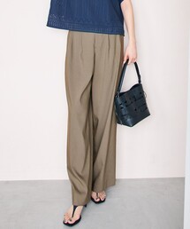 リネンストレッチワイド パンツ