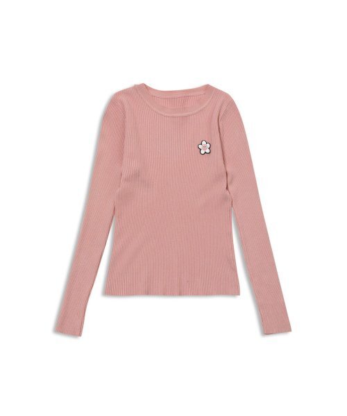 MACKY(マッキー)の「スリムラインニットTシャツピンク(ニット/セーター・レディース・その他・FREE)」の2枚目の写真