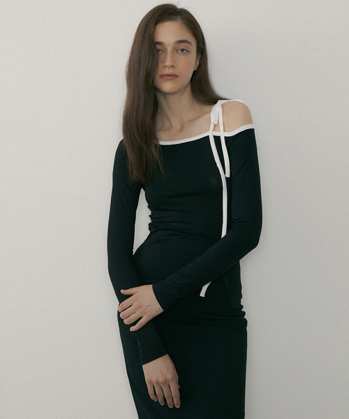 REORG(リオルグ)の「RE-SIDE COLORED POINT LONG SLEEVE TOP BLACK(Tシャツ/カットソー・レディース・その他・FREE)」の1枚目の写真