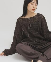 KBF | テープヤーンリボンオーバーニット(ニット/セーター)