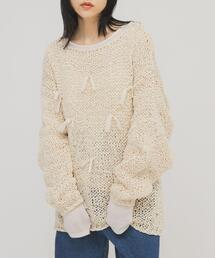 KBF | テープヤーンリボンオーバーニット(ニット/セーター)