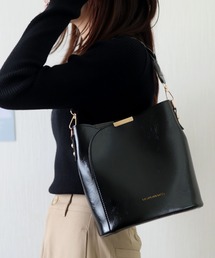 【2WAYショルダーストラップ付】ヴィンテージレザーライクワンハンドルバッグ/ショルダーバッグ