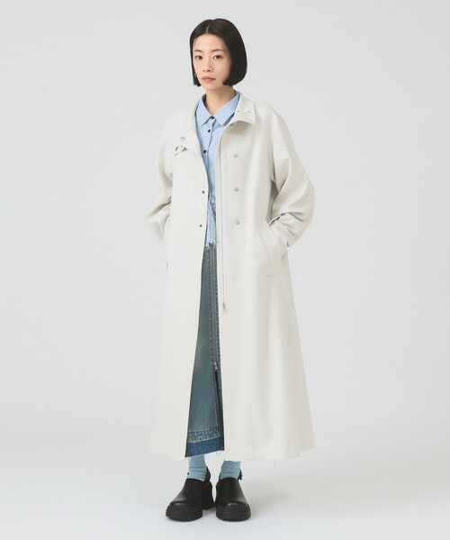 Ray BEAMS（レイビームス）の「メタルボタン スタンド コート（ステンカラーコート・レディース・ホワイト/ブラック・ONE SIZE）」の9枚目の写真