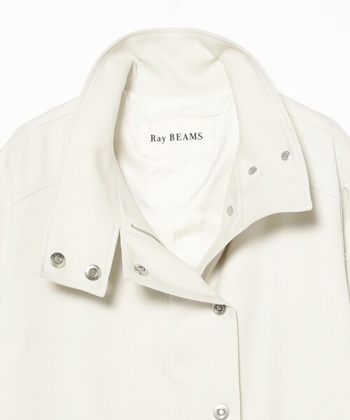 Ray BEAMS（レイビームス）の「メタルボタン スタンド コート（ステンカラーコート・レディース・ホワイト/ブラック・ONE SIZE）」の21枚目の写真