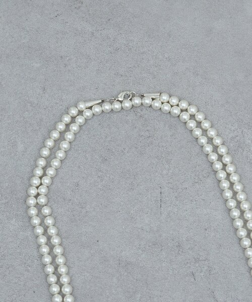 GALLARDAGALANTE（ガリャルダガランテ）の「レイヤードボールロングネックレス（リング・レディース・ホワイト/シルバー・FREE）」の4枚目の写真