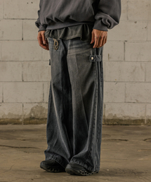 BURNING CAPONE（バーニングカポネ）の「BCスナップバルーンデニムパンツ黒青（デニムパンツ）」