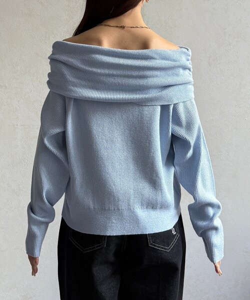 Thevon（ゼボン）の「ラメオフショルニット（ニット/セーター・レディース・チャコールグレー/サックスブルー/ベージュ・FREE）」の19枚目の写真