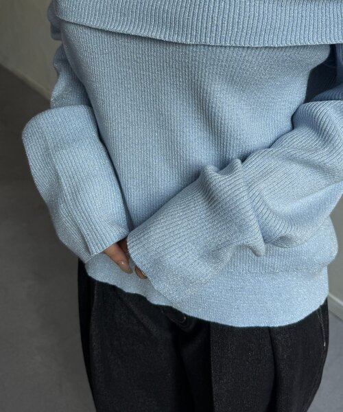 Thevon（ゼボン）の「ラメオフショルニット（ニット/セーター・レディース・チャコールグレー/サックスブルー/ベージュ・FREE）」の20枚目の写真