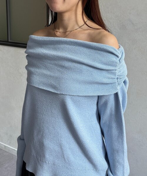 Thevon（ゼボン）の「ラメオフショルニット（ニット/セーター・レディース・チャコールグレー/サックスブルー/ベージュ・FREE）」の21枚目の写真