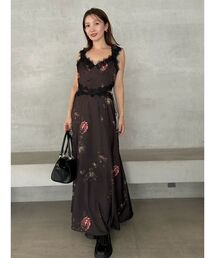 SNIDEL（スナイデル）の「レーストリムプリントキャミワンピース（ワンピース）」