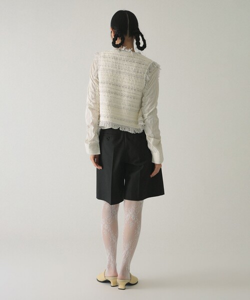 Ray BEAMS（レイビームス）の「ツイード ニット ベスト（ベスト・レディース・ブラック/オフホワイト・ONE SIZE）」の4枚目の写真
