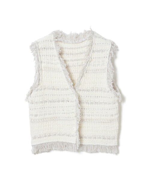 Ray BEAMS（レイビームス）の「ツイード ニット ベスト（ベスト・レディース・ブラック/オフホワイト・ONE SIZE）」の9枚目の写真