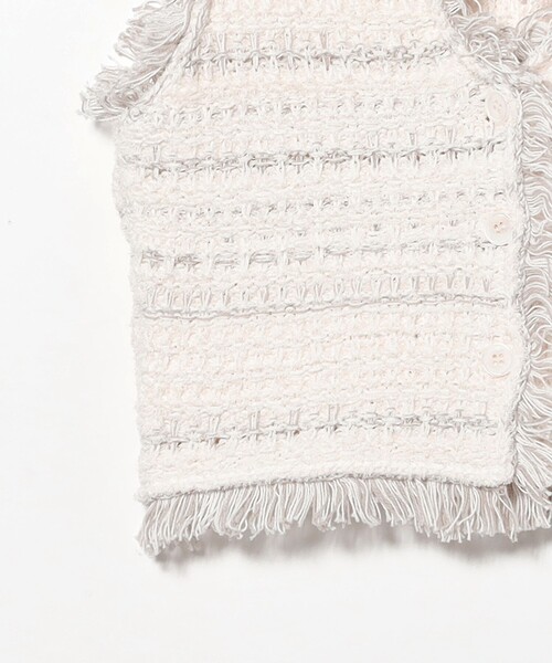 Ray BEAMS（レイビームス）の「ツイード ニット ベスト（ベスト・レディース・ブラック/オフホワイト・ONE SIZE）」の11枚目の写真