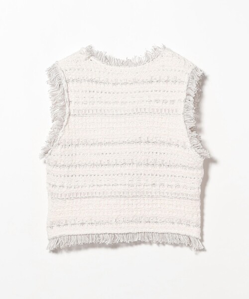 Ray BEAMS（レイビームス）の「ツイード ニット ベスト（ベスト・レディース・ブラック/オフホワイト・ONE SIZE）」の9枚目の写真