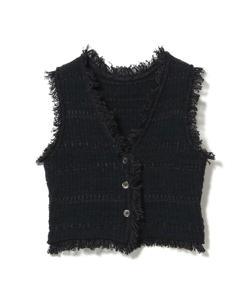 Ray BEAMS（レイビームス）の「ツイード ニット ベスト（ベスト・レディース・ブラック/オフホワイト・ONE SIZE）」の7枚目の写真