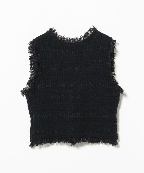 Ray BEAMS（レイビームス）の「ツイード ニット ベスト（ベスト・レディース・ブラック/オフホワイト・ONE SIZE）」の5枚目の写真