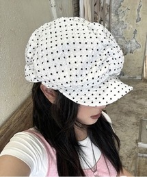 Vini（ヴィニ）の「ドット柄ボリュームキャスケット（キャスケット）」