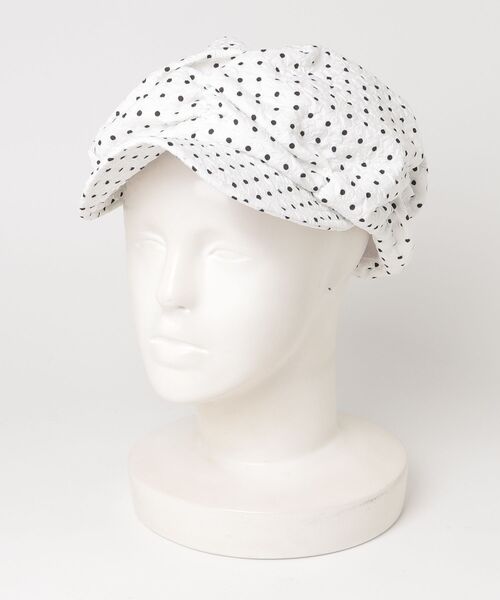 Vini（ヴィニ）の「ドット柄ボリュームキャスケット（キャスケット・レディース・ホワイト・FREE）」の6枚目の写真