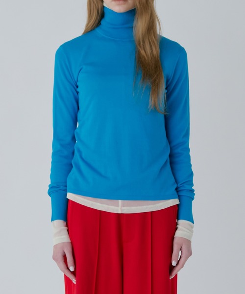 LE CIEL BLEU(ルシェルブルー)の「ハイネックタートルトップ / High Neck Tulle Top(Tシャツ/カットソー・レディース・ホワイト/マルチ/チャコールグレー・36)」の10枚目の写真