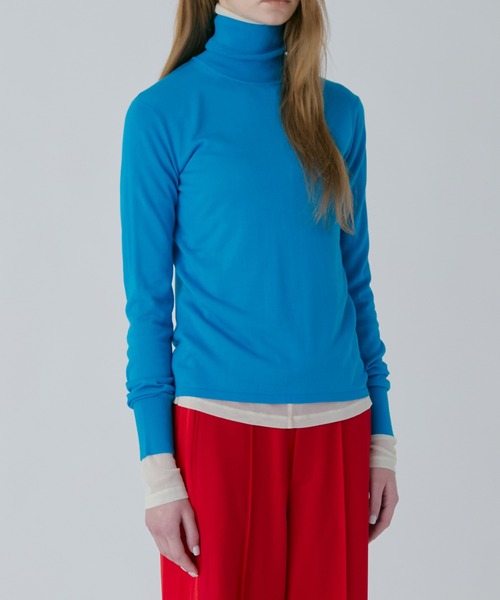 LE CIEL BLEU(ルシェルブルー)の「ハイネックタートルトップ / High Neck Tulle Top(Tシャツ/カットソー・レディース・ホワイト/マルチ/チャコールグレー・36)」の9枚目の写真