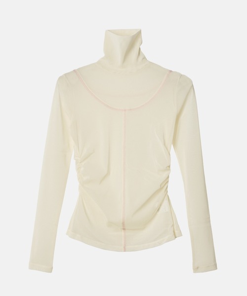 LE CIEL BLEU(ルシェルブルー)の「ハイネックタートルトップ / High Neck Tulle Top(Tシャツ/カットソー・レディース・ホワイト/マルチ/チャコールグレー・36)」の21枚目の写真