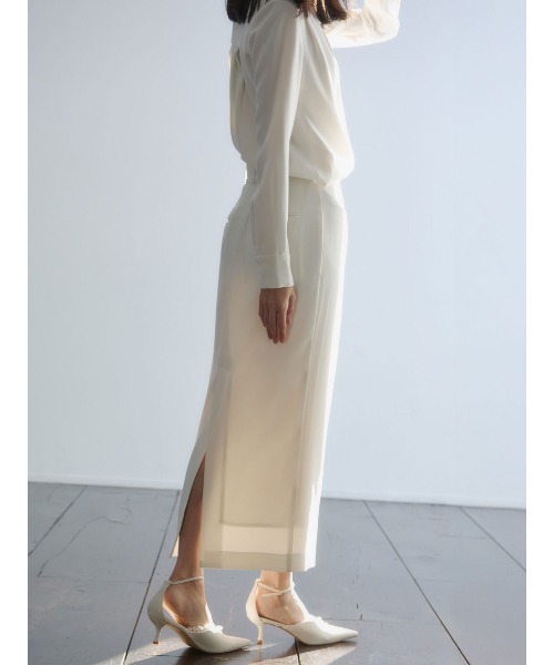 anuans（アニュアンス）の「ダブルサテンナロースカート（スカート・レディース・ネイビー/サックスブルー/ホワイト系その他4・XS/S/M）」の6枚目の写真