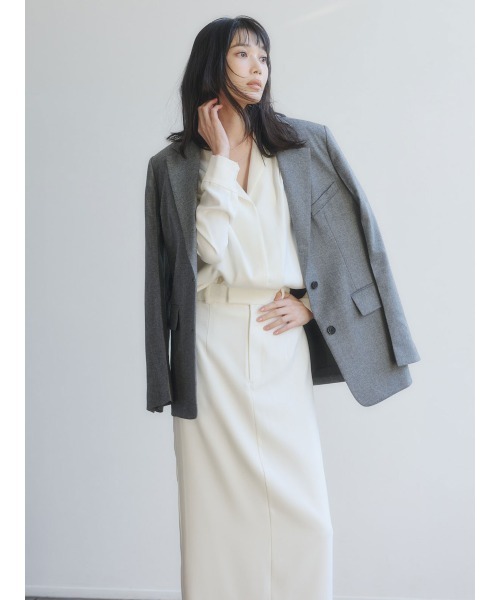 anuans（アニュアンス）の「ダブルサテンナロースカート（スカート・レディース・ネイビー/サックスブルー/ホワイト系その他4・XS/S/M）」の10枚目の写真