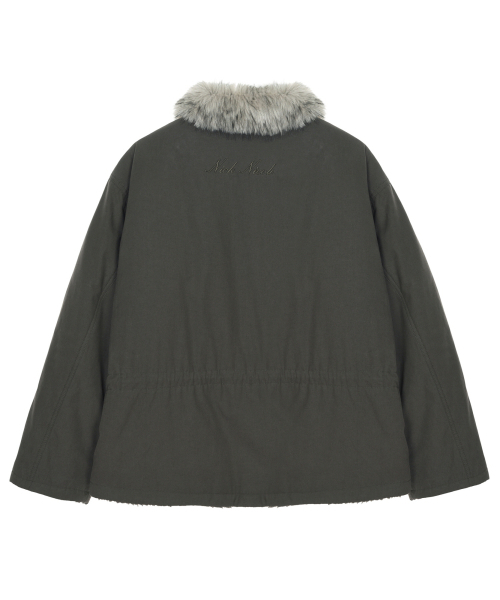 NICK&NICOLE(ニックアンドニコール)の「FUR HOOD SHORT JUMPER_KHAKI(ムートンコート・レディース・その他・FREE)」の5枚目の写真