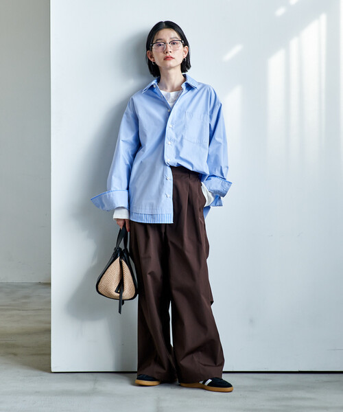 FREAK'S STORE（フリークスストア）の「VIOLAd’ORO/ヴィオラドーロ SANDRO/ラフィアシートサイドファスナー トートバッグ/V-9023/レザーハンドル かごバッグ/V-9023（ハンドバッグ・レディース・ナチュラル・ONE SIZE）」の4枚目の写真