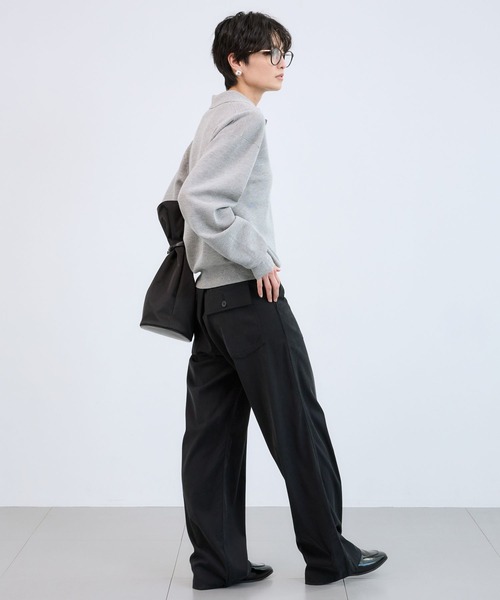 BARNYARDSTORM（バンヤードストーム）の「BARNYARDSTORM / スムースポロニット / ハンドウォッシャブル（ニット/セーター・レディース・ベージュ/グレー・FREE）」の18枚目の写真