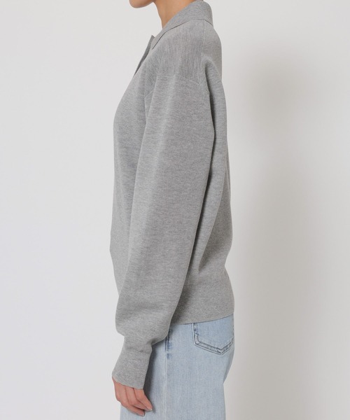 BARNYARDSTORM（バンヤードストーム）の「BARNYARDSTORM / スムースポロニット / ハンドウォッシャブル（ニット/セーター・レディース・ベージュ/グレー・FREE）」の20枚目の写真