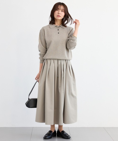 BARNYARDSTORM（バンヤードストーム）の「BARNYARDSTORM / スムースポロニット / ハンドウォッシャブル（ニット/セーター・レディース・ベージュ/グレー・FREE）」の3枚目の写真