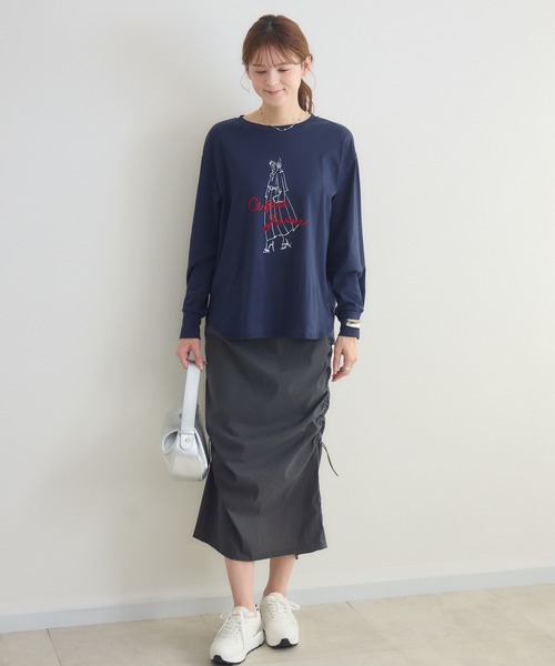 KATHARINE ROSS(キャサリンロス)の「【KATHARINE ROSS】J′aimeロンT(Tシャツ/カットソー・レディース・ネイビー/オフホワイト・FREE)」の3枚目の写真