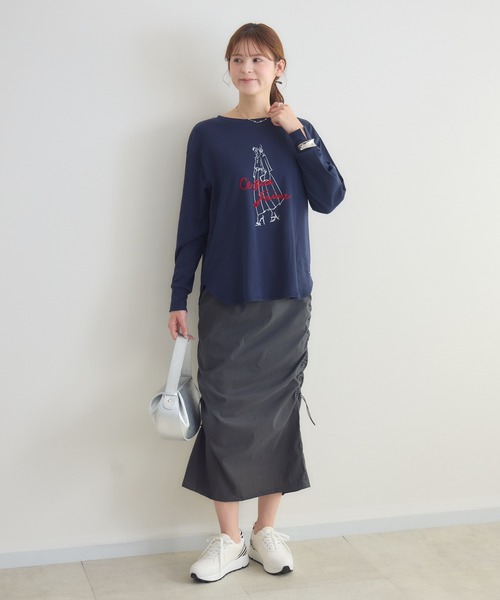 KATHARINE ROSS(キャサリンロス)の「【KATHARINE ROSS】J′aimeロンT(Tシャツ/カットソー・レディース・ネイビー/オフホワイト・FREE)」の4枚目の写真