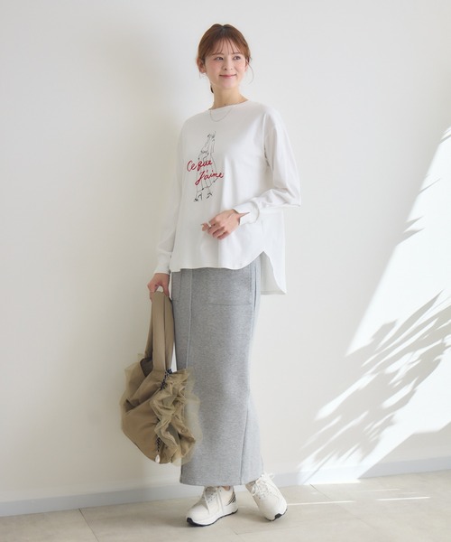 KATHARINE ROSS(キャサリンロス)の「【KATHARINE ROSS】J′aimeロンT(Tシャツ/カットソー・レディース・ネイビー/オフホワイト・FREE)」の11枚目の写真