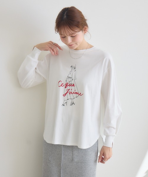 KATHARINE ROSS(キャサリンロス)の「【KATHARINE ROSS】J′aimeロンT(Tシャツ/カットソー・レディース・ネイビー/オフホワイト・FREE)」の14枚目の写真