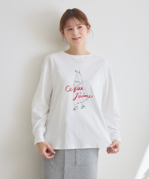 KATHARINE ROSS(キャサリンロス)の「【KATHARINE ROSS】J′aimeロンT(Tシャツ/カットソー・レディース・ネイビー/オフホワイト・FREE)」の15枚目の写真