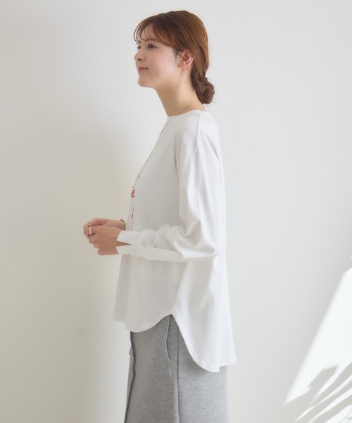 KATHARINE ROSS(キャサリンロス)の「【KATHARINE ROSS】J′aimeロンT(Tシャツ/カットソー・レディース・ネイビー/オフホワイト・FREE)」の16枚目の写真