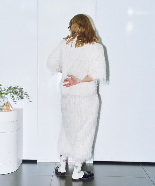 TOGA PULLA（トーガ　プルラ）の「TOGA PULLA FRINGE SKIRT TP261-FG233：スカート（スカート・レディース・ホワイト・36）」の4枚目の写真