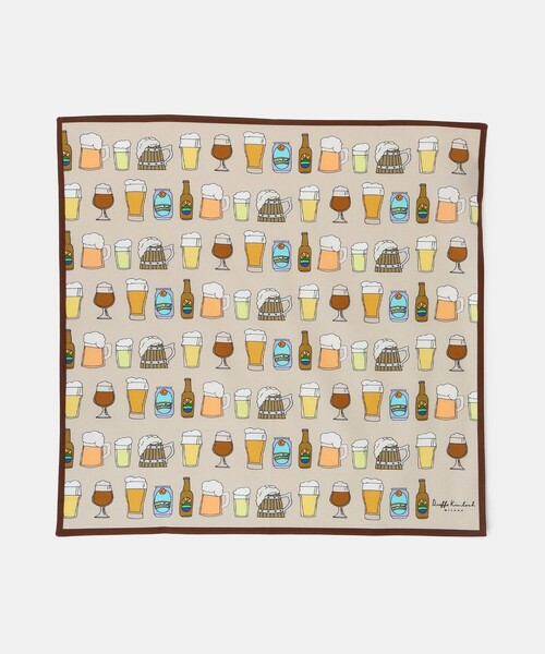 UNITED ARROWS（ユナイテッドアローズ）の「＜Dieffe Kinloch＞BIG Beer ハンカチ（バンダナ/スカーフ・メンズ・ベージュ/ホワイト・FREE）」の5枚目の写真