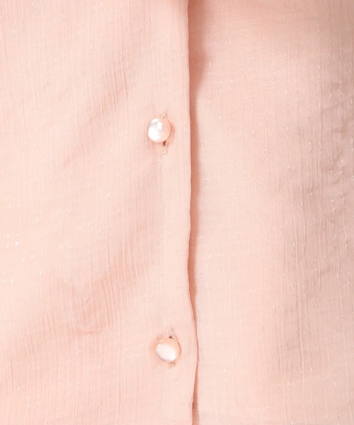 MISCH MASCH（ミッシュマッシュ）の「2026春夏新作 袖フリルラメシアーボウタイブラウス（シャツ/ブラウス・レディース・ピンク/ホワイト/グリーン・ﾌﾘ-）」の11枚目の写真