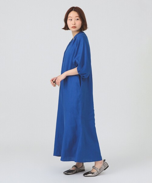 Ray BEAMS(レイビームス)の「リネン バルーンスリーブ ワンピース(ワンピース・レディース・ブルー/ダークブラウン/ブラック・ONE SIZE)」の13枚目の写真