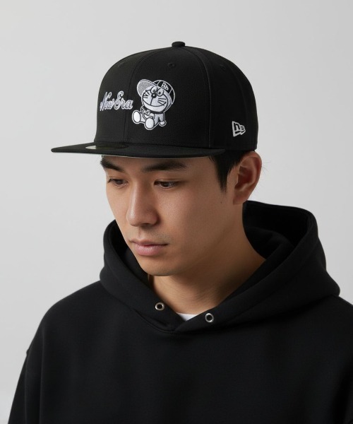 セール】【NEW ERA】5950 DORAEMON CAP NE BLK GRY 59FIFTY ドラえもん