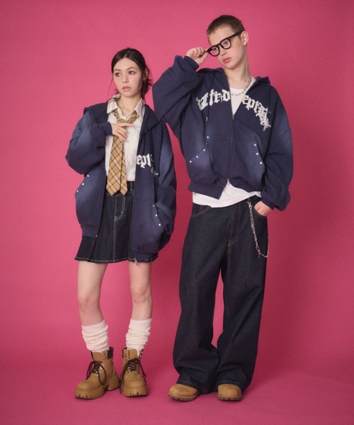 LTR DEPTH（レイターデプス）の「LTR DEPTH/【26年春新作】グラフィックZIPパーカー（パーカー・メンズ・ピンク/ネイビー/スミクロ・MEDIUM/LARGE）」の13枚目の写真