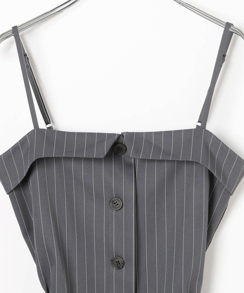 3.3 Field Trip （3.3フィールドトリップ）の「3.3 Field Trip／襟付きプリーツキャミワンピース（ワンピース・レディース・ブラック/グレー・SMALL/MEDIUM）」の17枚目の写真