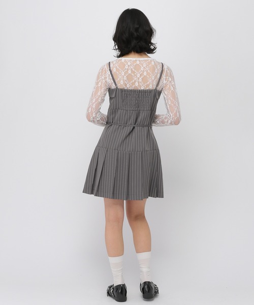 3.3 Field Trip （3.3フィールドトリップ）の「3.3 Field Trip／襟付きプリーツキャミワンピース（ワンピース・レディース・ブラック/グレー・SMALL/MEDIUM）」の5枚目の写真