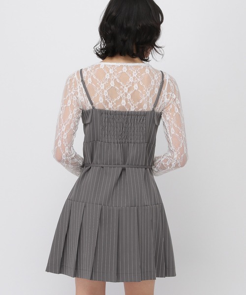 3.3 Field Trip （3.3フィールドトリップ）の「3.3 Field Trip／襟付きプリーツキャミワンピース（ワンピース・レディース・ブラック/グレー・SMALL/MEDIUM）」の8枚目の写真