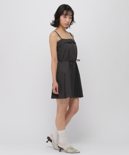 3.3 Field Trip （3.3フィールドトリップ）の「3.3 Field Trip／襟付きプリーツキャミワンピース（ワンピース・レディース・ブラック/グレー・SMALL/MEDIUM）」の11枚目の写真